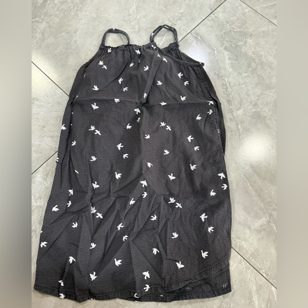 H&M Black Dress with White Bird Pattern